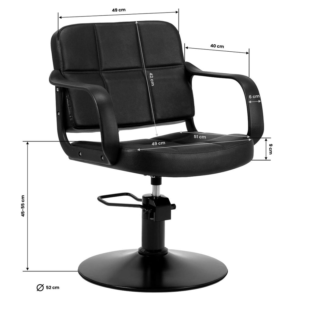 Frisørstol Hair System Komodo svart