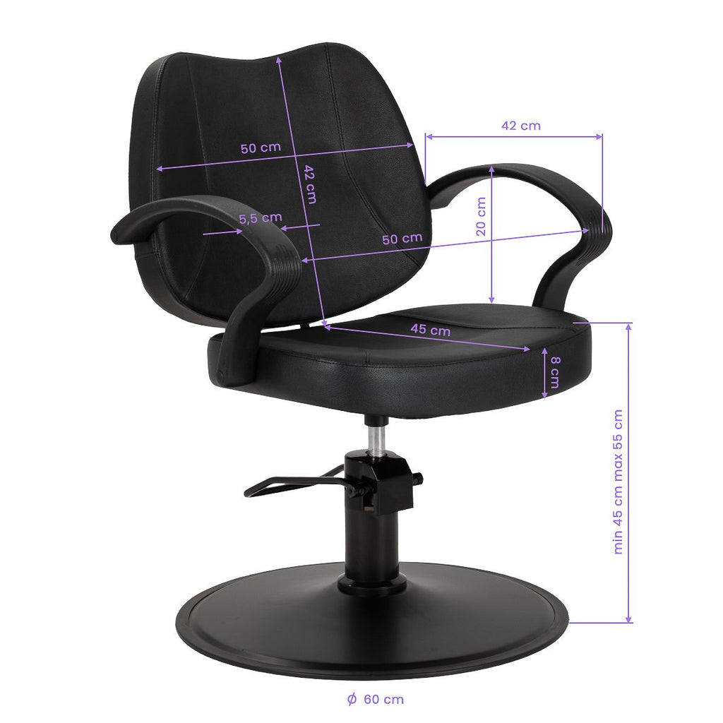 Frisørstol Hair System Borneo svart
