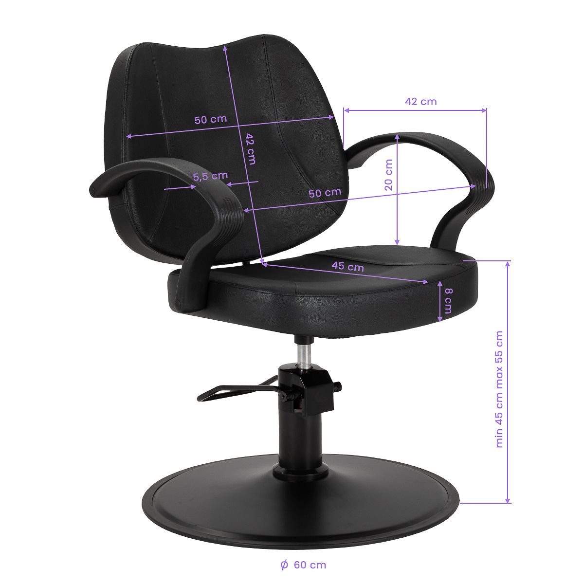 Frisørstol Hair System Borneo svart