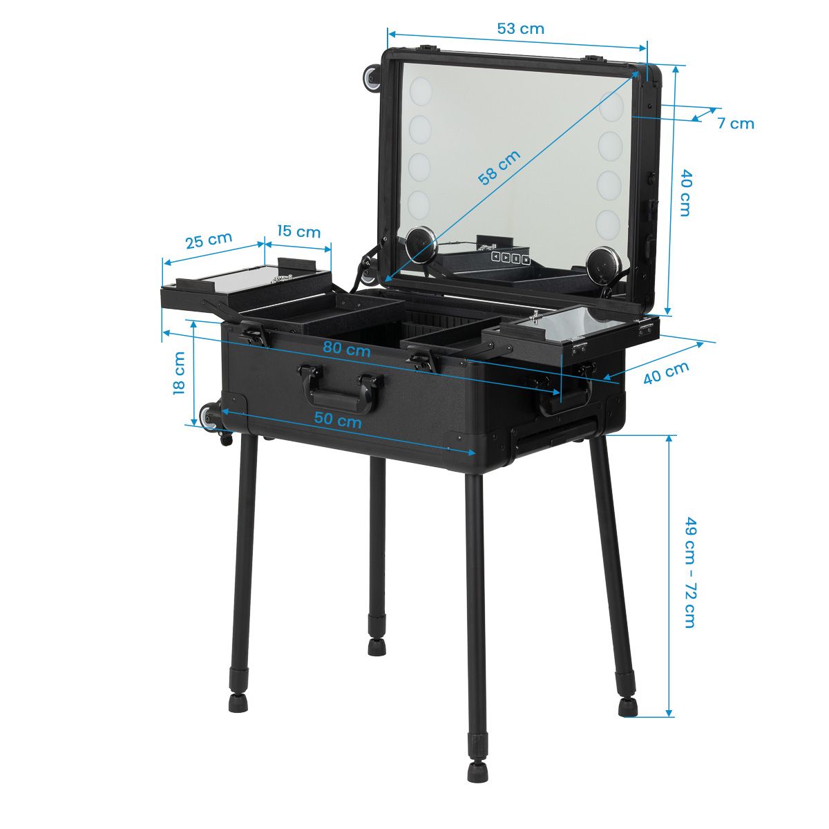 Mobil speaker stand med speakers Plus svart