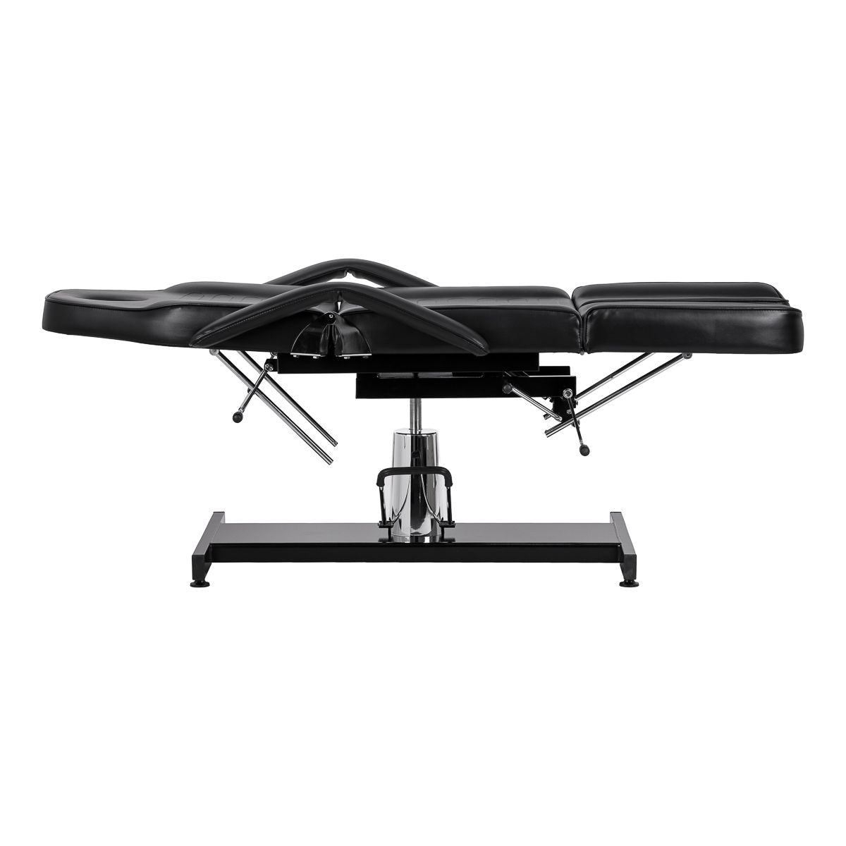 Hydraulisk pedikyr beauty stol Sillon 210 med rocking function og split footrest svart