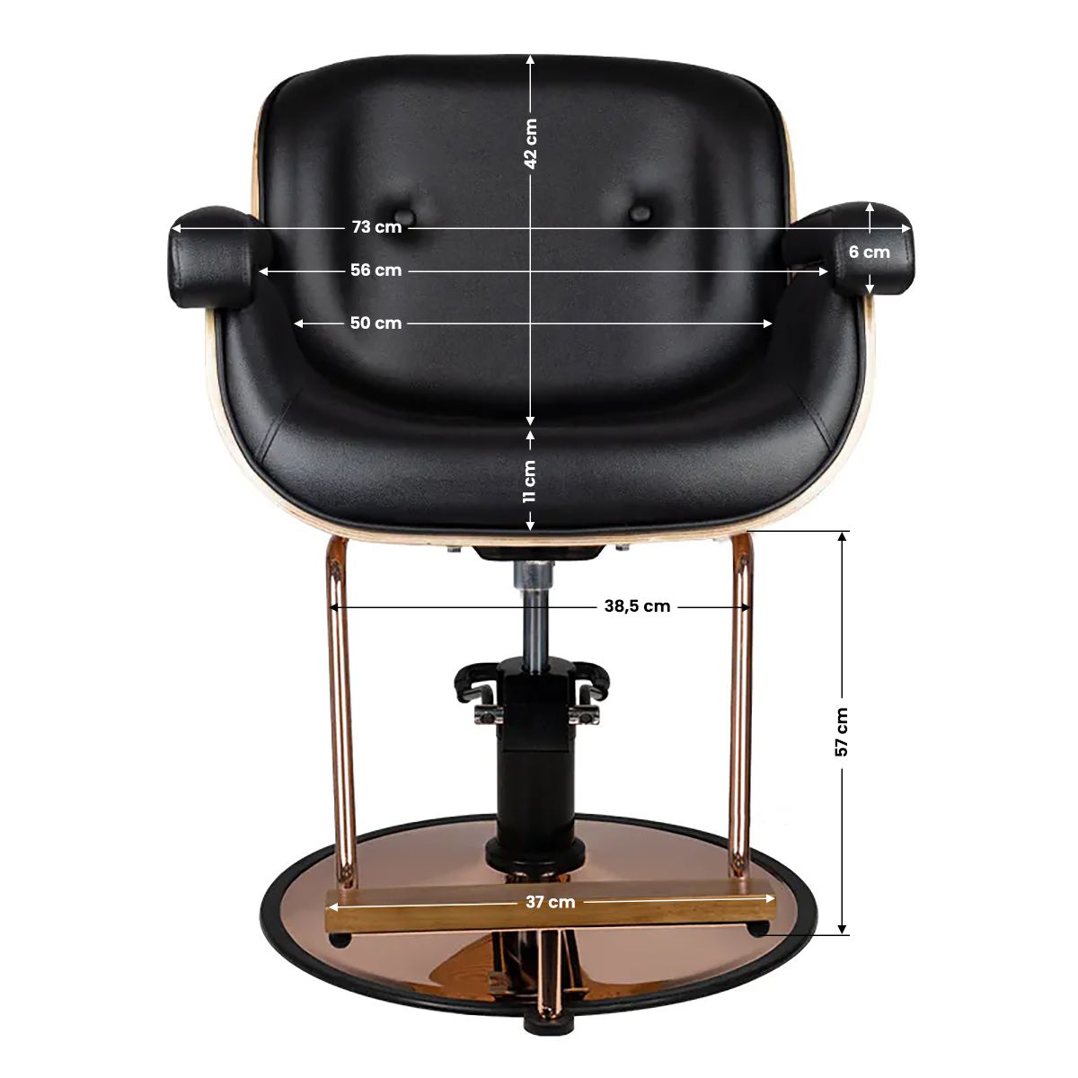 Gabbiano svart venice barberstol