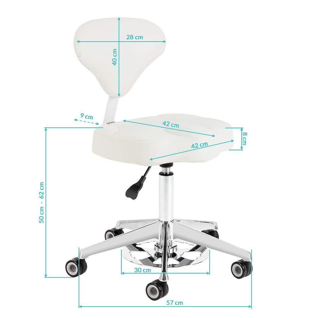 Arbeidsstol Azzurro 156-F bump-up hvit